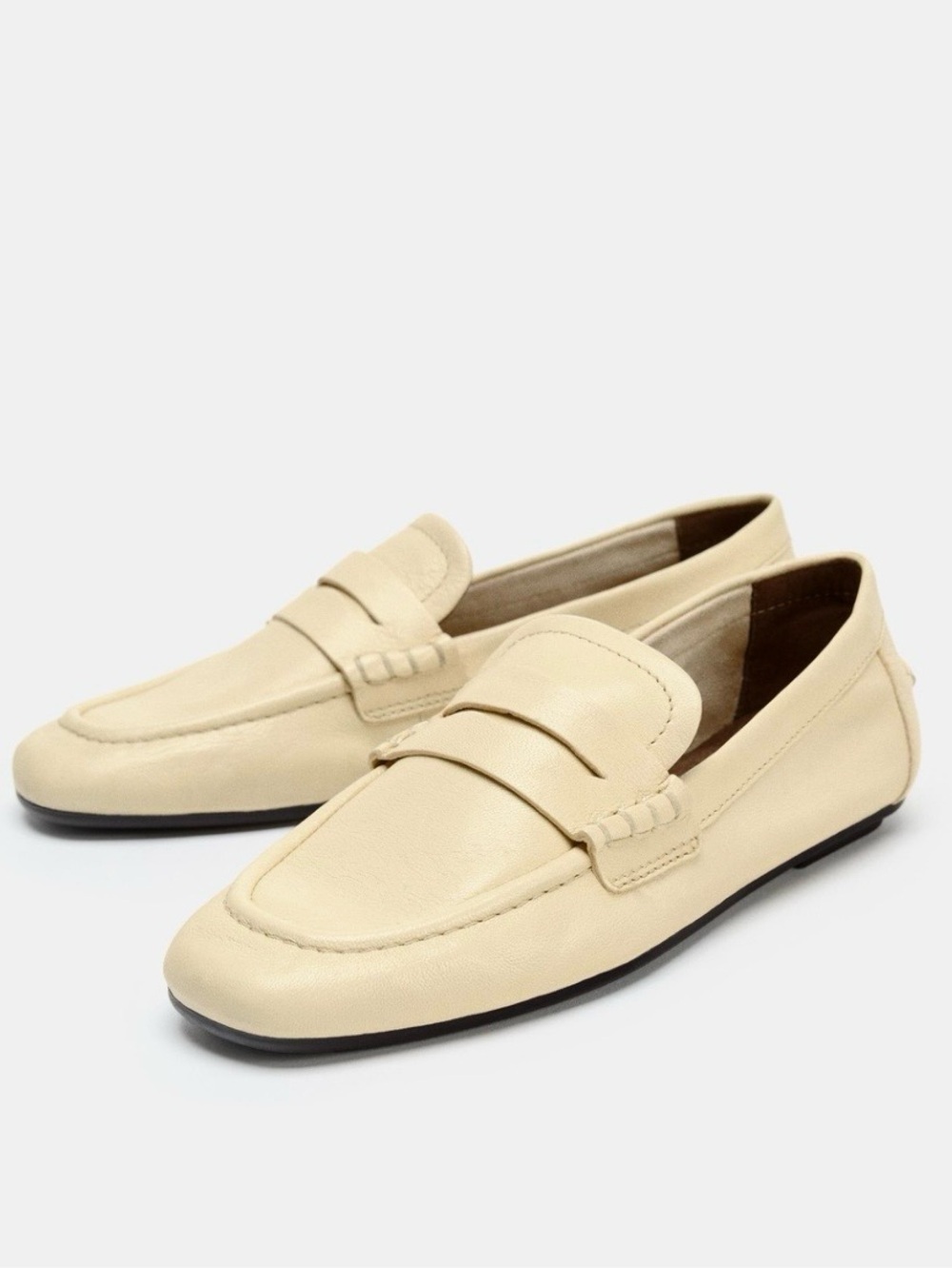 ZARA LEATHER PENNY LOAFERS